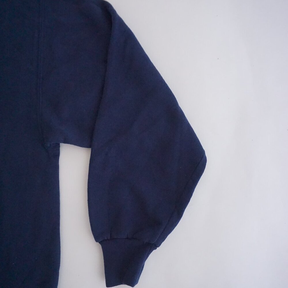 Vintage Jerzees Navy Geometric Star Quilt Embroidered Cotton Crew Sweatshirt XL - Picture 3 of 9